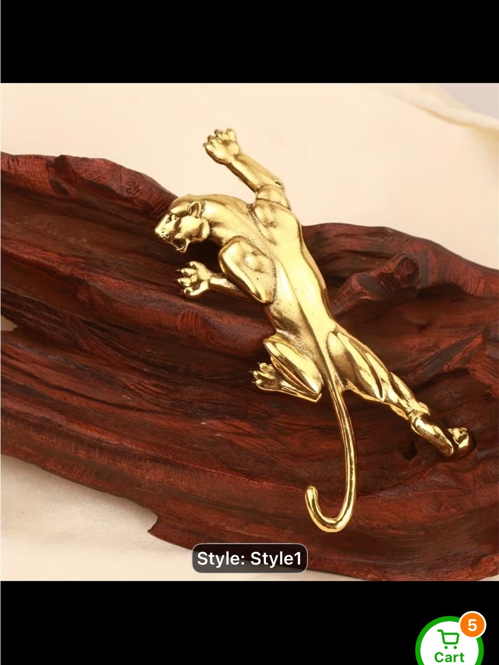 Gold Panther Lapel Pin - Unisex Accessory